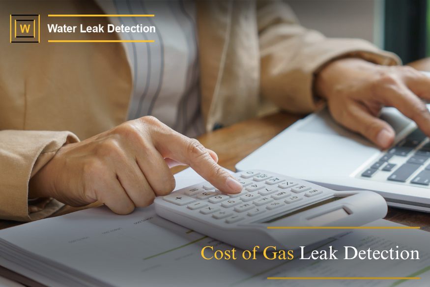 Technician performing gas leak detection using specialized equipment on residential property