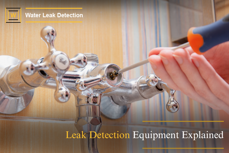Leak detection specialist locating concealed pipe leak indoors